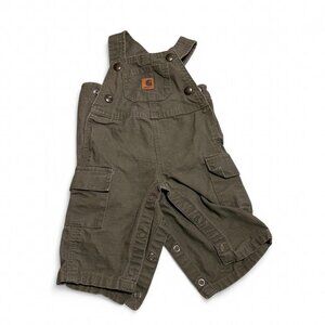 Carhartt Baby Overalls Olive Green 3 Months Cargo Pockets Cotton